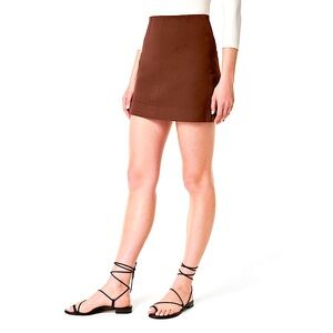 SPANX Womens Stretch Twill Cotton Burnt Orange/Brown Mini Skirt Size Extra Small